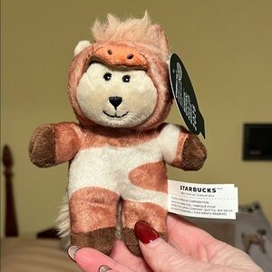 NWT Starbucks Plush Bear keychain bag charm in Animal Outfit Year of the Horse